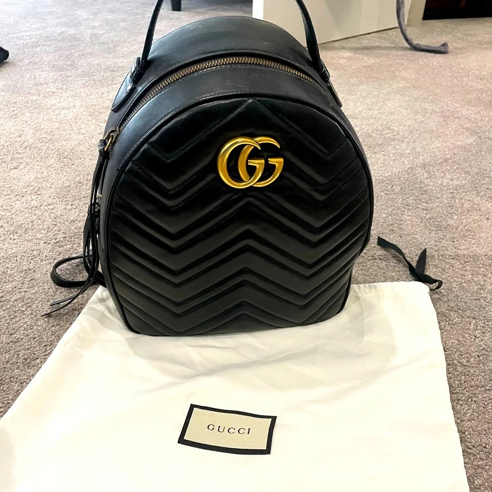 Gucci Marmont Quilted Backpack - Picture 1 of 10